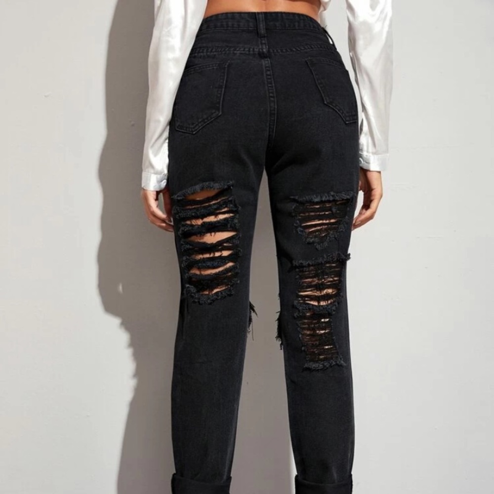 High Waisted Ripped Jeans - Picture 2 of 6